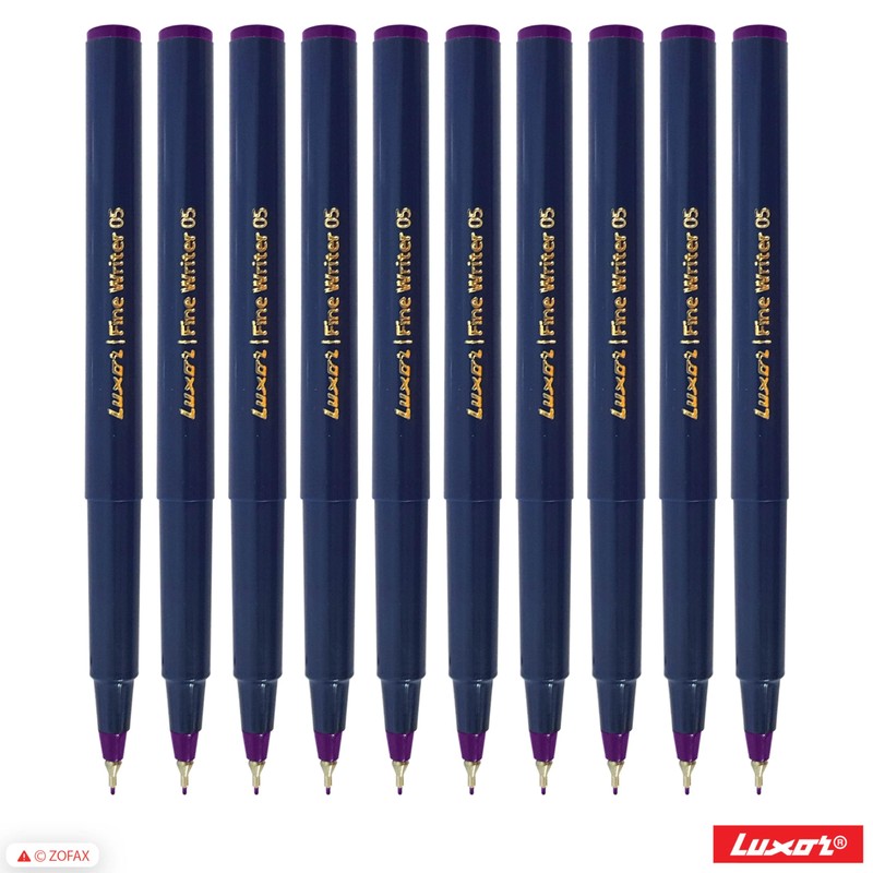 Write05 Fineliner Pens, VIOLET, 0.5mm Ultra Fine Tip, Pack of