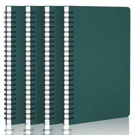 Yarotm Notizbuch A5 Kariert - 4 Stück Spiralblock Notizheft A5 14x21cm - 100g/m² Papier Kariert 5mm Tagebuch - 60 Blatt Notebooks Spiralbindung - Dunkelgrün Notizblock A5 Journal