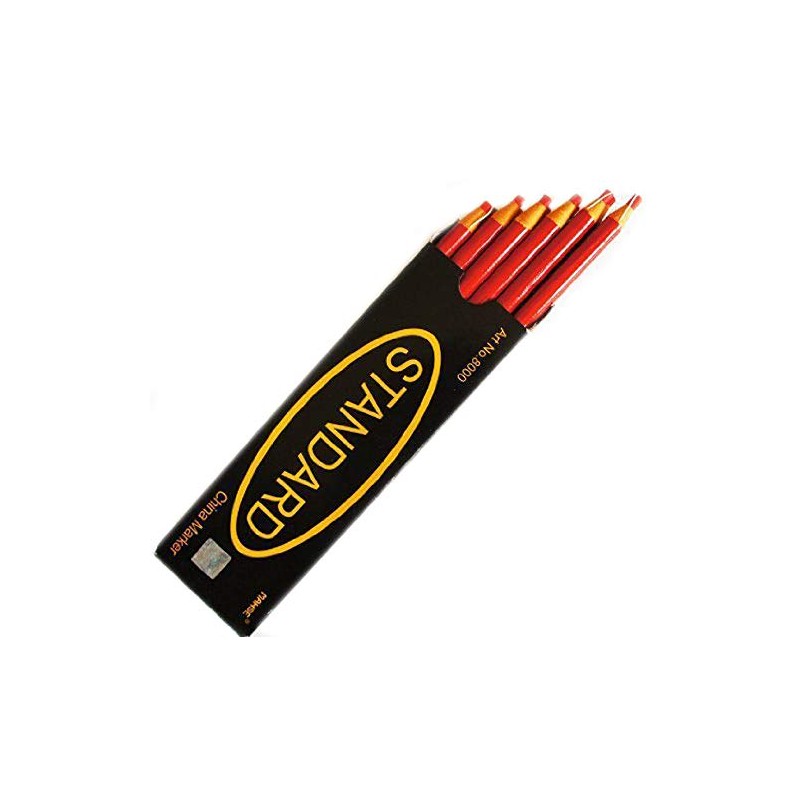 HAND 12 Non-Sharpening Wax China Marker Pencil, Red Colour 17cm