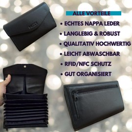 MODDI High-Quality Waiter Wallet Leather - Soft & Robust (Model 2024) | RFID Protected | Waiter Wallet Black, Taxi Purse, Unisex Waiter Wallet, Operating Purse, black, Modern