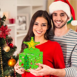 Christmas Money Box – Money Box for Cash Gift Pull, DIY Cash Gift Box with Transparent Money Bags, Secret Santa Gift, Stocking Stuffer, Fun Xmas Gift Box