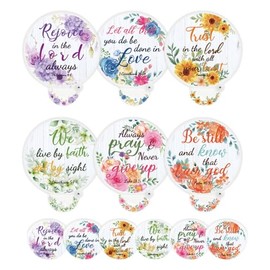JarThenaAMCS 48Pcs Christian Church Folding Fans Fall Flower Inspirational Bible Verse Collapsible Handheld Fans with Plastic Handles Storage Bags for Church Women Party Favor