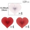 Red Heart Party Hanging Paper Fans for Valentines Wedding Engagement
