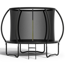 Zevemomo Trampoline Outdoor for Kids and Adults - 8FT 10FT 12FT 14FT 16FT Trampoline with Net, Ladder, 8 FT Recreational Large Round Trampolines -ASTM Certified, Black