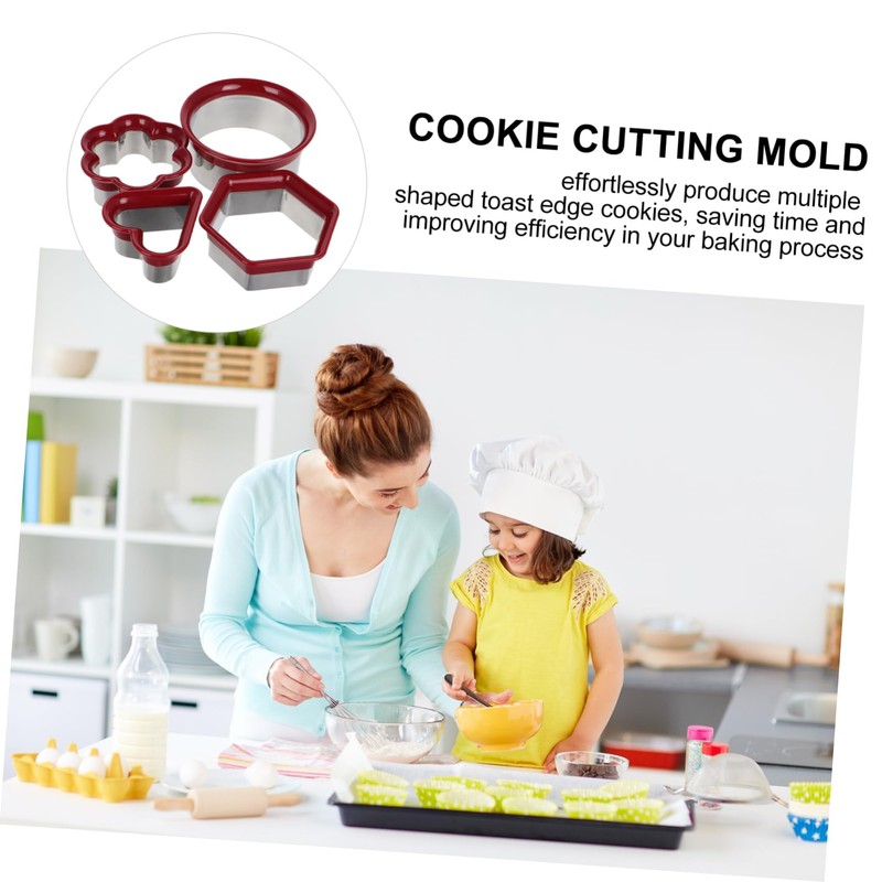 iplusmile 4Pcs Cute Sandwich Maker Molds Cookie Stamp Set for