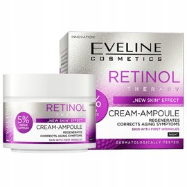 Eveline Cosmetics Retinol Therapy Ampoule Cream, Anti-Wrinkle Face Cream, Firms and Smooths the Skin, with Retinol and Repair Complex, 50 ml