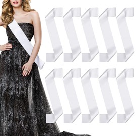 24 Pcs Blank Satin Sashes Plain Sashes DIY Plain Pageant Sash DIY Tie Dye Sash for Birthda Party Decoration, Homecoming Back to School, Wedding, Bachelorette Party Decorations, 9.5cm x 78cm