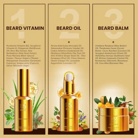 Luxury Gift Set for Men: Beard Care Kit with Balm, Oil & Vitamin Spray – All-Natural Ingredients for Grooming and Care – Ideal Gifts for Birthdays, Anniversaries & Father's Day