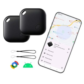 Android air Tags-2 Pack,Air Tag for Android,Google Certified Android Tracker Tags for Google Find My Device(Find Hub) App Key Finder/Luggage Tracker/Item Locator for Wallet,Backpack,Luggage-Black