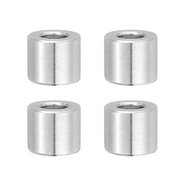 PATIKIL 4 Pcs Stainless Steel Spacers, 6mm ID x 12mm OD x 10mm Height 304 Stainless Steel Bushing Screw Standoff Unthreaded Round Spacer for 1/4"M6 Screws Bolts Nuts