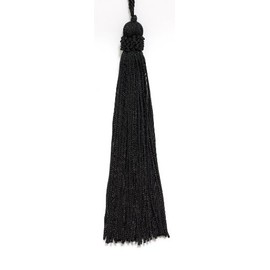 DÉCOPRO Set of 10 Black Crown Head Chainette Tassel 5.5 Inch Long with 1 Inch Loop Basic Trim Collection Style# CT055 Color: Black - K9