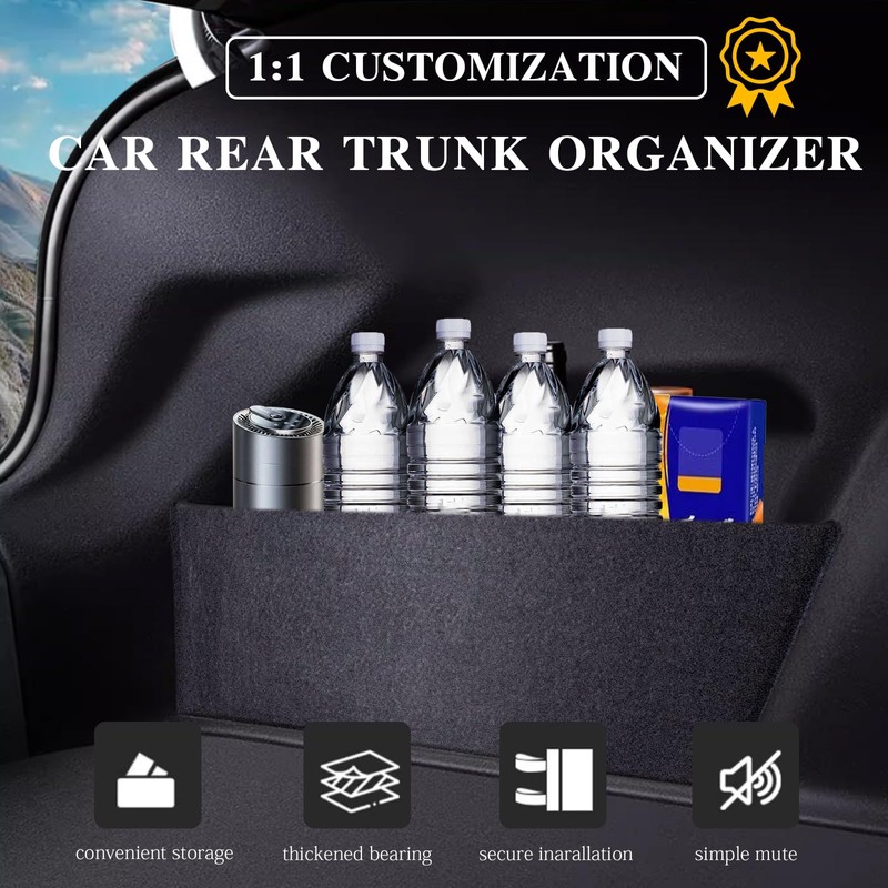 Frencstr Rear Trunk Organizer Side Divider Sticker fit for 2016-2021