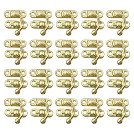 Sscon 20Pcs Mini Vintage Lock Clasp Right Latch Antique Metal Swing Clasp Latch for Jewelry Box, Wooden Chest and Toolboxes - Gold