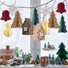 SUNBEAUTY 12 Stück Tischdeko Weihnachten Grün Papier Weihnachtsbaum Deko Schneeflocken