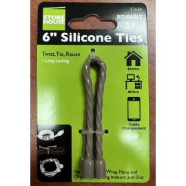 Store House 6" Silicone Ties 2Pc Reusable Item 57630