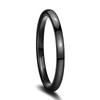 SHINYSO 2mm Black Tungsten Carbide Ring Dome Polished Wedding Band