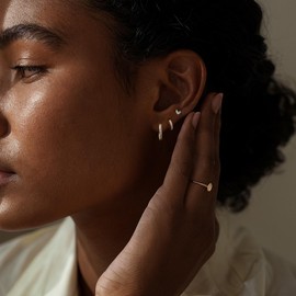 Vavily Small Hoop Earrings Set Lightweight 14K Gold Plated CZ Flower multiple piercing Studs Earrings Dainty Mini Hoops Cartilage Earring Hoop Huggie Earrings for Women