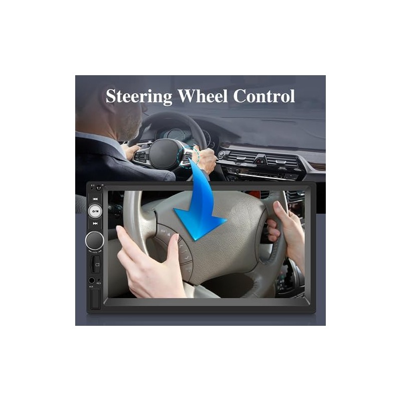 NHOPEEW Double Din Bluetooth Car Stereo - 7 Inch Touch