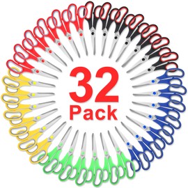 Scissors Bulk Set of 32-Pack, 8" All Purpose Multipurpose Sharp Sewing Craft Fabric Scissors for Office Home High/Middle School Student Office Teacher Art Supplies, Right/Left Handed