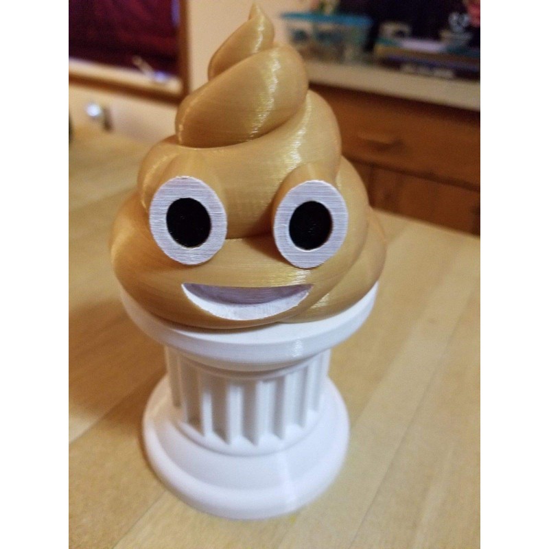 Znet3D Poop Emoji Trophy - Hand Painted Poop Emoji -