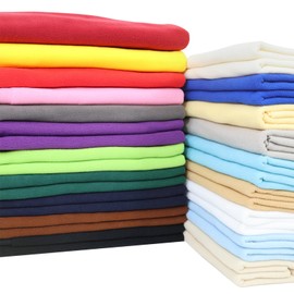 20PCS Solid Color Knitted Polar Fleece Fabric | 20''x20'' | Anti Pill Fabric Patchwork Polyester Plush Fleece Cloth for Sewing, Toys, Throw Blankets, PJ Pants, Booties, Eye Mask