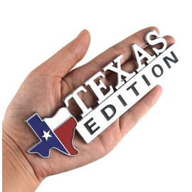 1x Metal Chrome TEXAS Edition Star Sate Flag Emblem Fender Side Door Sticker (Chrome)