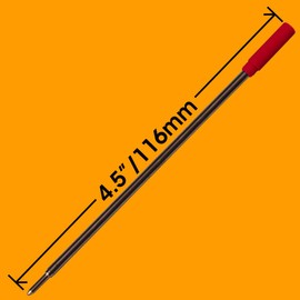 Jaymo Replacement for Cross 8515 - Measures 4.563 in / 116 mm Long - Ballpoint Pen Refill - 6 Red