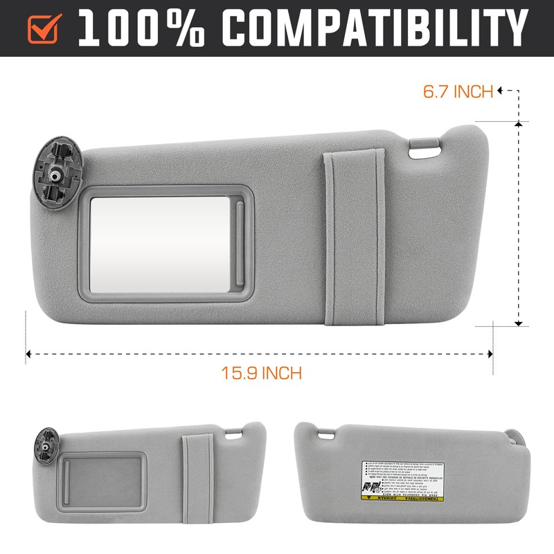 Youxmoto Sun Visor Left Driver Side for Toyota Camry 2007