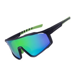 OKH Polarised Cycling Sunglasses for Men and Women Outdoor Sports UV400 Driving Fishing Mountain Bike Glasses (Black Frame Green Film Lens)