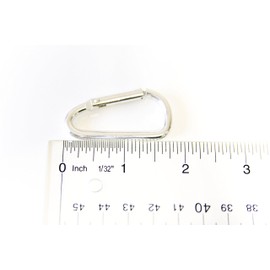 OnDepot.com 100pcs Aluminum D Shaped Carabiner Belt Clip 1-7/8" Key Chains - Silver Color