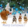 CooShou 12Pcs Christmas Pet Chicken Hat Scarf Bowtie Set Mini