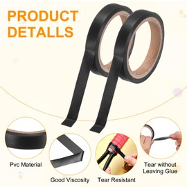 M METERXITY 4-Pack Grip Finishing Tape PVC Racket Wrap Grip Racquet Finishing Tapes for Pickleball/Racquetball/Badminton/Squash/Baseball Bat Handle Black