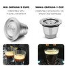 HAILASRE 2 Pcs Reusable Stainless Steel Coffee Capsules Compatible with