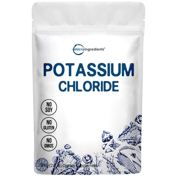Potassium Chloride Powder, 1 Kg (2.2 Pounds), Salt Substitute & Electrolyte Powder, Pure Potassium Chloride Supplement, Essential Mineral, Filler Free and Dissolve Easily