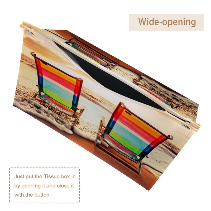 2 Pack Tissue Box Cover Holder, Hawaii Glowing Sea Rectangle