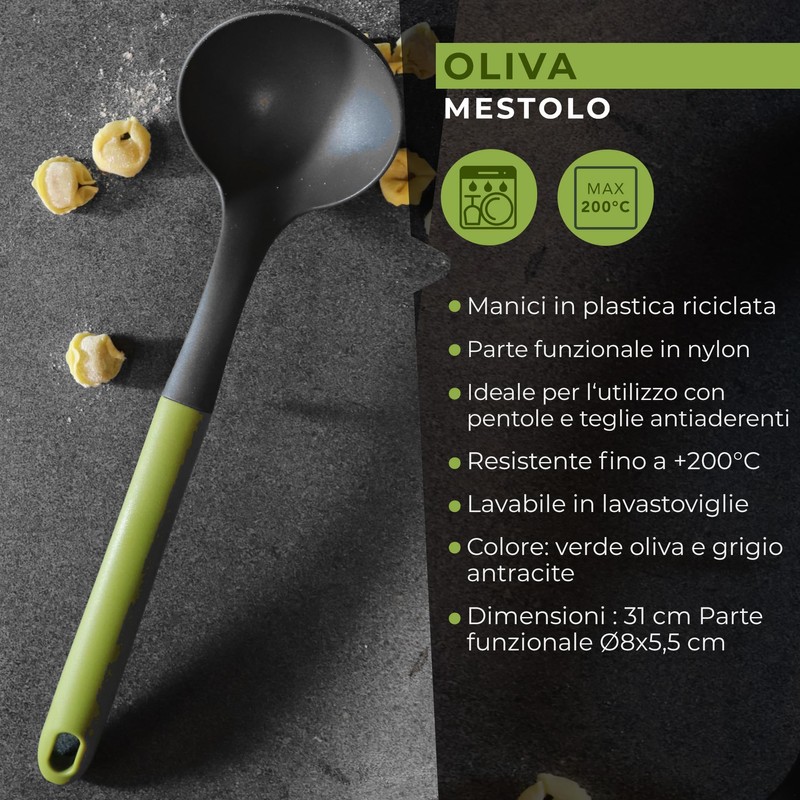 Fackelmann Mestolo da cucina con manico in plastica riciclata, materiale
