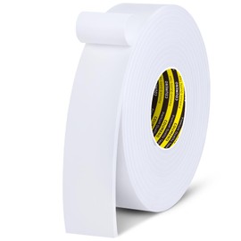 COUMENO Sponge EVA Single Sided Foam Tape 2inX16.4FT（0.2in Thick） Strong Adhesive Weatherproof Foam Strip for Door and Window Sealing, Self-Adhesive Insulation Foam Tape