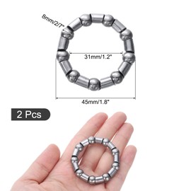 QUARKZMAN Bicycle Crank Ball Bearing 2/7 Inch (8 mm) x 9 Balls, Pack of 2 Replacement Ball Bearings for Mountain Bike Bottom Bracket Bicycle Frame Bearing Repair