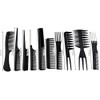 10 x Teasing Comb Set Comb Set Comb/Hair Comb Handle Comb