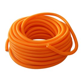Absolute USA SLT14OR 1/4" 100' Orange Split Loom Split Wire Loom Polyethylene Conduit Corrugated Plastic Tubing Sleeve for Various Automotive, Home, Marine, Industrial Wiring Applications, Etc.