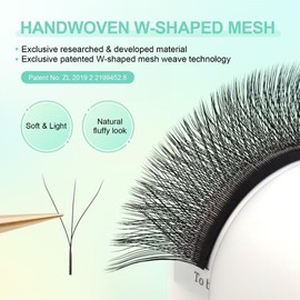 NAGARAKU W Eyelash Extensions Premade Volume Fans 0.07mm 3D Cluster L Curl 8-15mm 12 Rows/Tray pre Fanned Matte Black Clover W-shaped False Eye Lashes