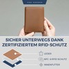 VON HEESEN® Wallets Men & Women, cognac brown, With XL