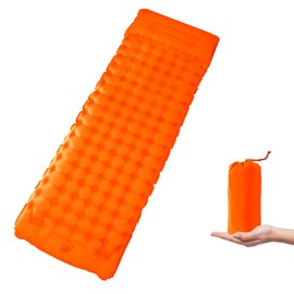 I LITTON Self Inflating Camping Mat Sleeping Pad, Inflatable Camping Sleeping Bed Single Sleeping Mattress with Foot Pump, Portable Camping Mat for Tent Hiking Backpacking Travel Beach Pool