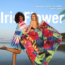 Winthome Beach Towel Quick-Drying Microfibre Beach Towel Lightweight Beach Towel Large Sand-Free Versatile for Women Men Travel Holiday Swimming Camping Sauna Yoga with Bag (180 x 90 cm, 2 Pack)