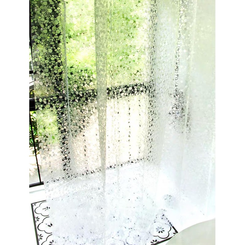 Pebble Pattern Waterproof Translucent Shower Curtain Liner Shower Tub Liner