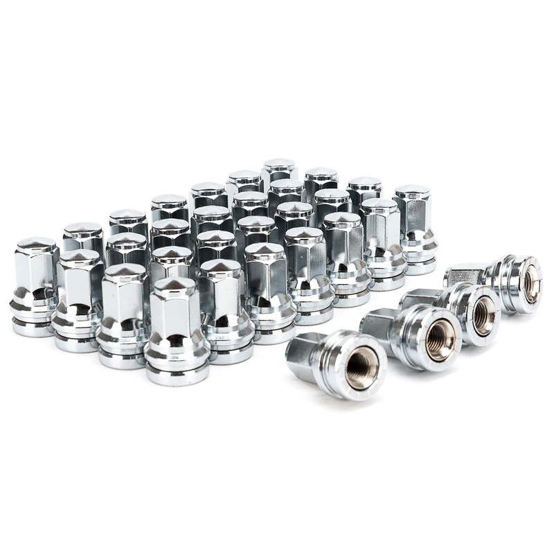32PCS Wheel Lug Nut (Chrome) of 14x1.5 Lug Nuts Fit
