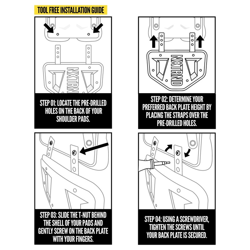 Nxtrnd Football Back Plate, Professional Football Backplates for Shoulder Pads