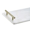 Queenza White Marble Decorative Tray with Gold Handles (12 x