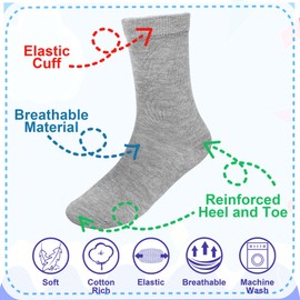 Falari 12-Pack Girl Toddler Kids Cotton Crew Socks