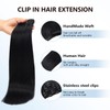 COOKAYU Clip in Hair Extensions Real Human Hair, 18inch 120g